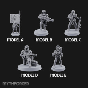 Breathe Easy, Fight Hard Human Gas-Masked Command Squad Soldiers — All · 1 · Mace and Pistol 1