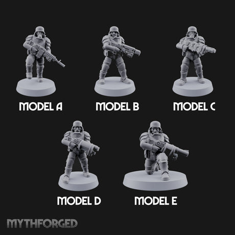 Trust the Moustache Human Armoured Heavy Weapons Soldiers — All · Gun 1 + Gun 2 + Gun 3 + Gun 4 + Gun 5