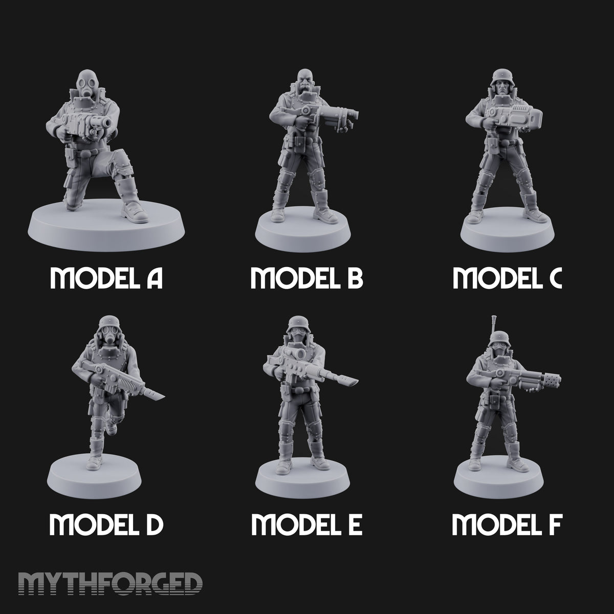 Not Here for Small Talk Human Gas-Masked Sci-Fi Soldiers — All · Gun 1 + Gun 2 + Gun 3 + Gun 4 + Gun 5 + Gun 6