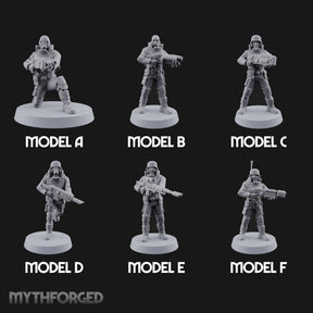 Not Here for Small Talk Human Gas-Masked Sci-Fi Soldiers — All · Gun 1 + Gun 2 + Gun 3 + Gun 4 + Gun 5 + Gun 6