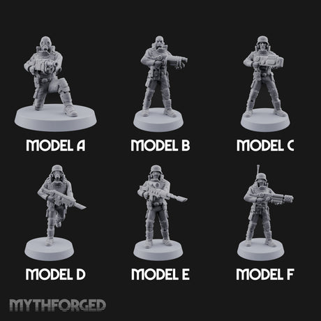 Not Here for Small Talk Human Gas-Masked Sci-Fi Soldiers — All · Gun 1 + Gun 2 + Gun 3 + Gun 4 + Gun 5 + Gun 6