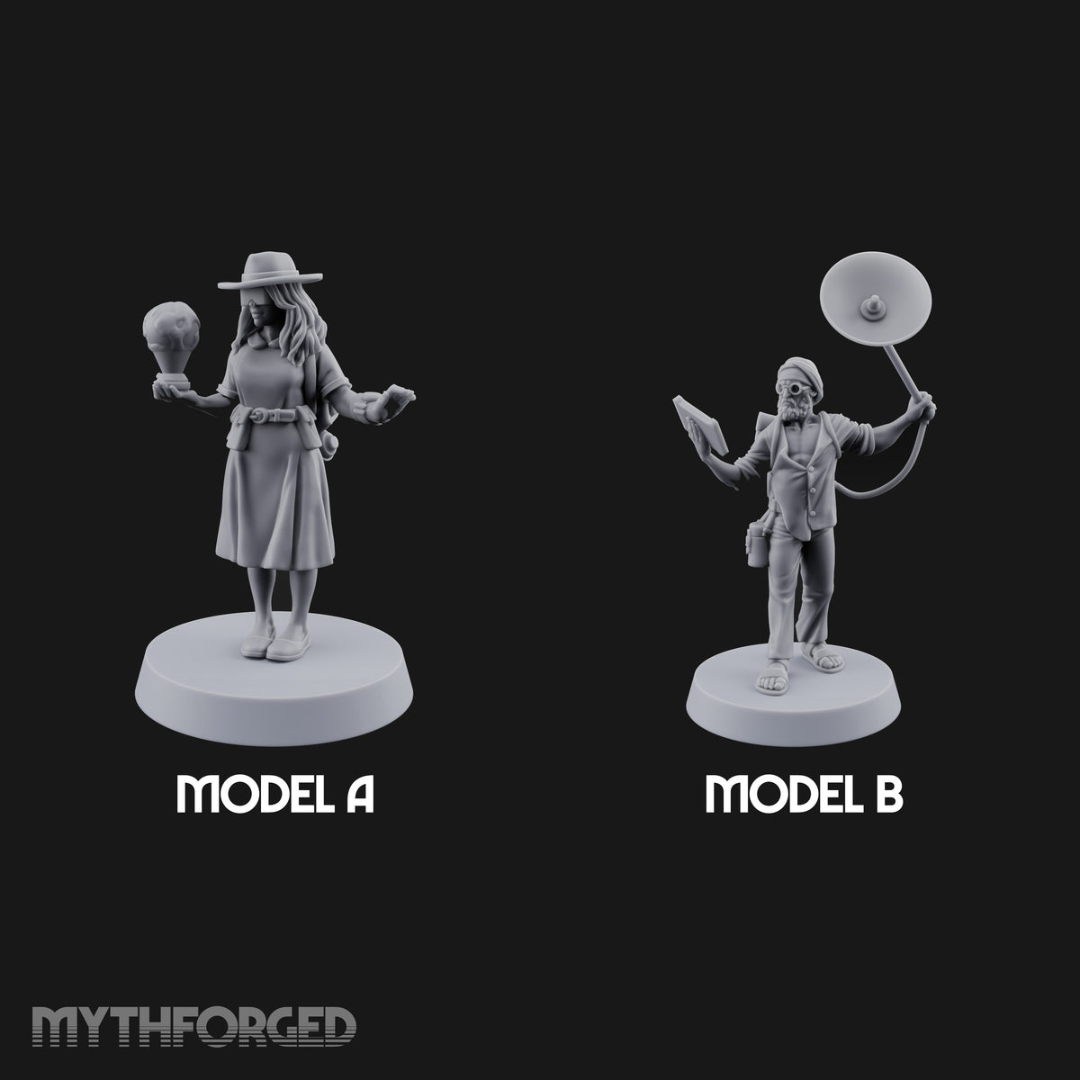 Gadgets and Grimoires Human Civilians with Orb, Book and Dish — All