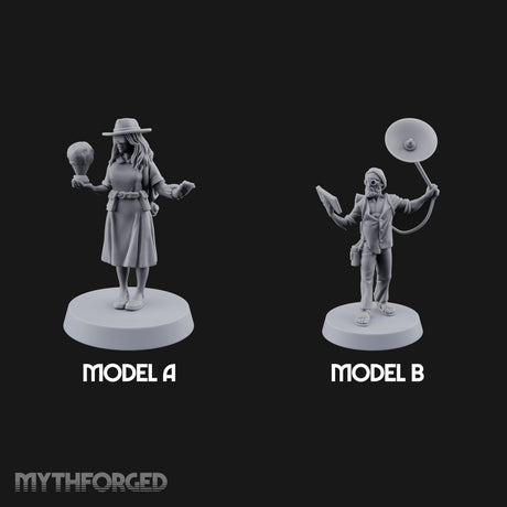 Gadgets and Grimoires Human Civilians with Orb, Book and Dish — All