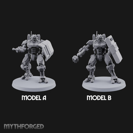 Riot Control, Rusted Edition Warforged Riot Police Robots with Shields — All