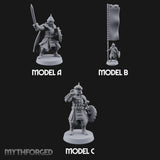 Horn, Banner and Blade Human Steppe Command Group with Captain, Banner Bearer and Horn Player — All