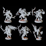 Aarakocra Army - Six Soldiers Miniature for Dungeons and Dragons, Pathfinder or other TTRPGs