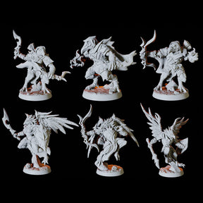Aarakocra Army - Six Soldiers Miniature for Dungeons and Dragons, Pathfinder or other TTRPGs