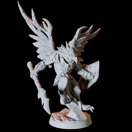 Aarakocra Fighter with Spear and Shield Miniature for Dungeons and Dragons, Pathfinder or other TTRPGs