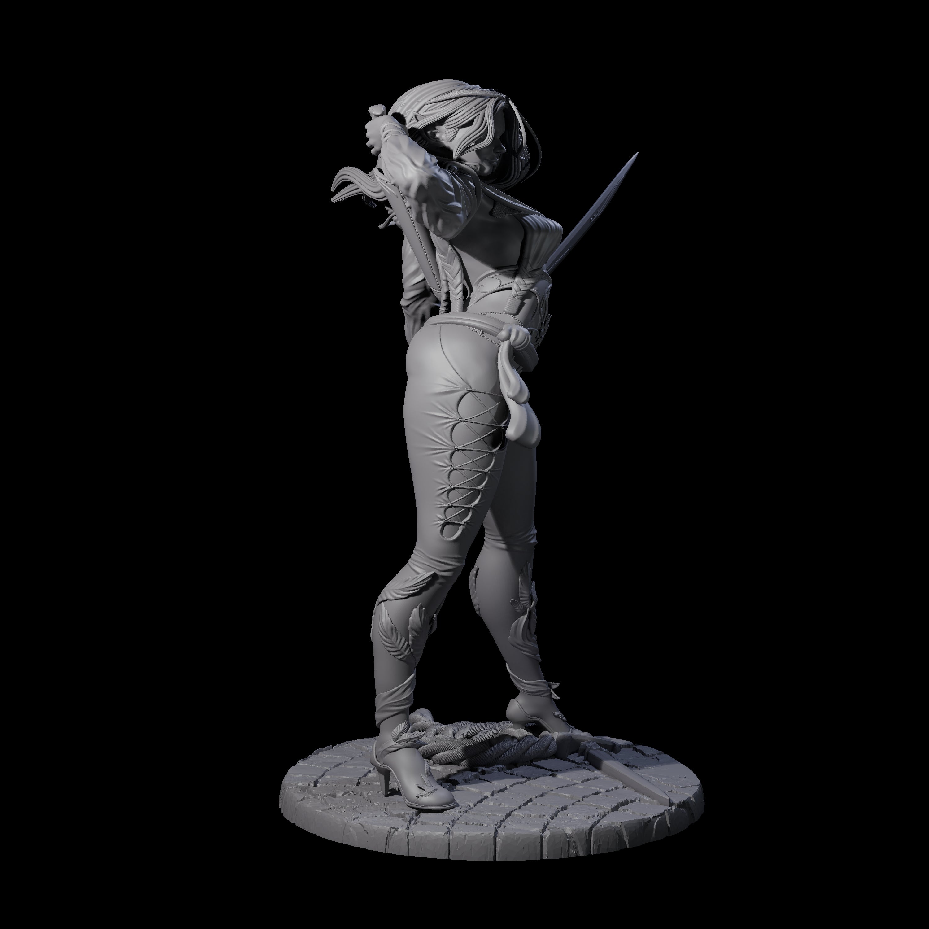 Abina - Daring Elf Swordmaster Miniature for Dungeons and Dragons, Pathfinder or other TTRPGs