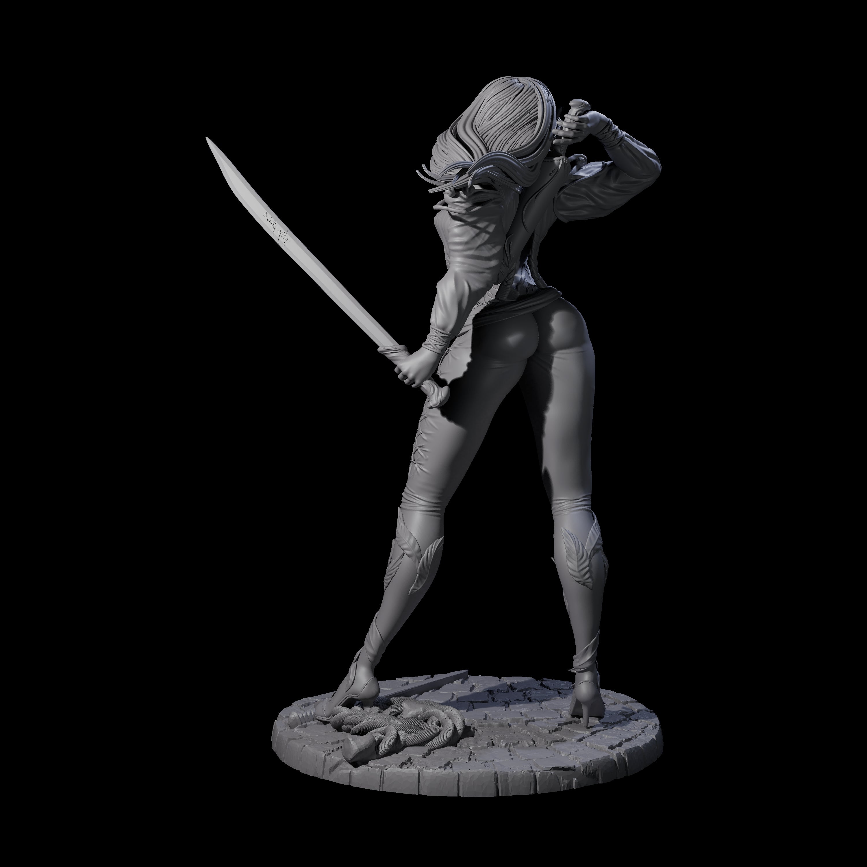 Abina - Daring Elf Swordmaster Miniature for Dungeons and Dragons, Pathfinder or other TTRPGs