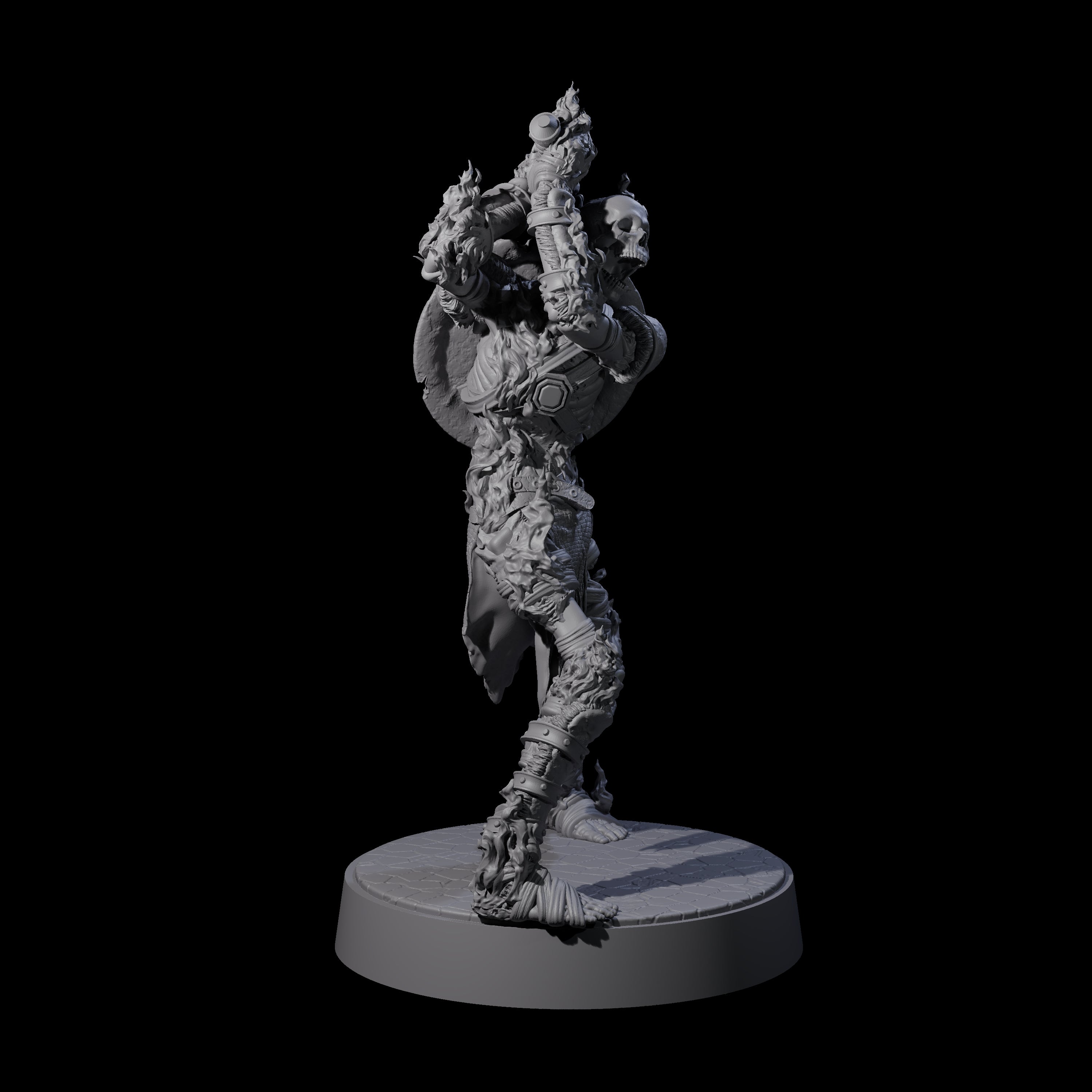 Ablaze Skeleton Thrall B Miniature for Dungeons and Dragons, Pathfinder or other TTRPGs