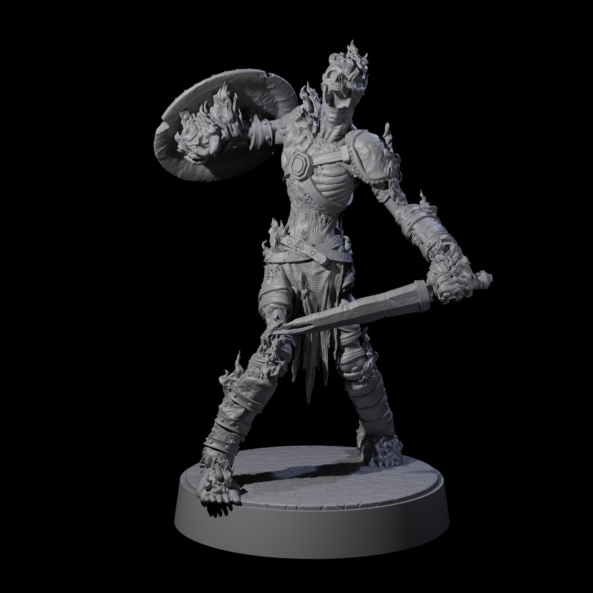 Ablaze Skeleton Thrall D Miniature for Dungeons and Dragons, Pathfinder or other TTRPGs