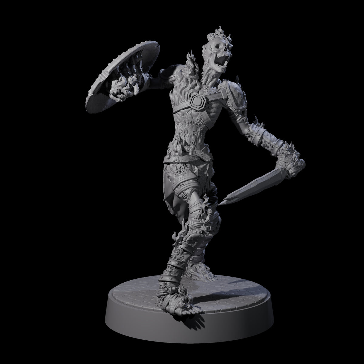 Ablaze Skeleton Thrall D Miniature for Dungeons and Dragons, Pathfinder or other TTRPGs