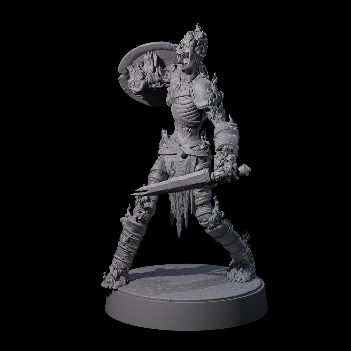 Ablaze Skeleton Thrall D Miniature for Dungeons and Dragons, Pathfinder or other TTRPGs