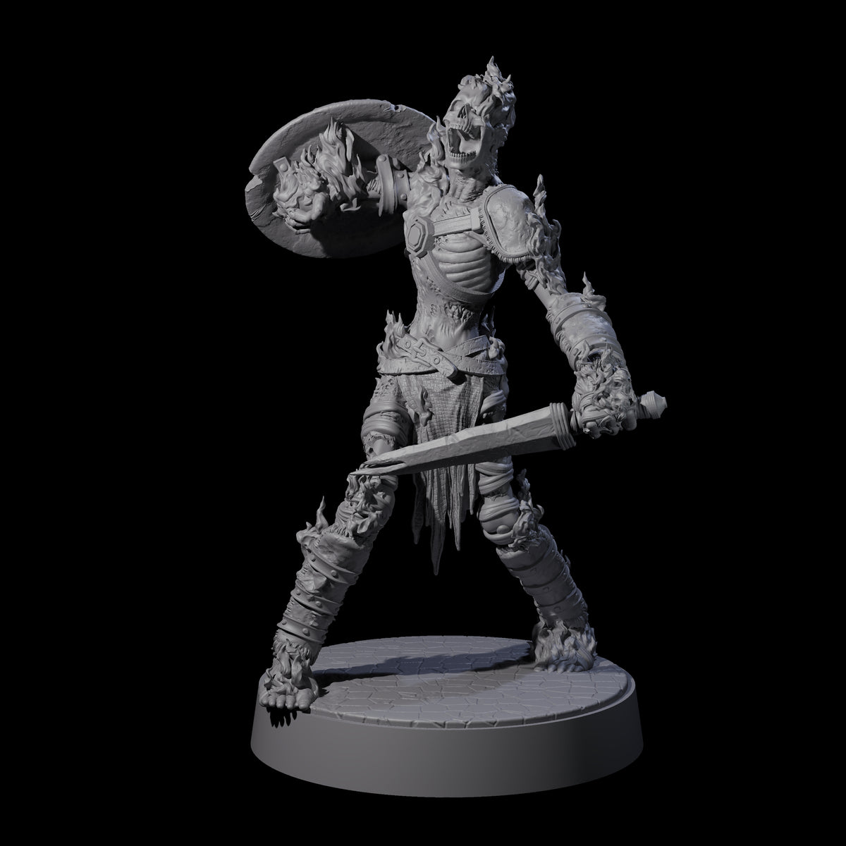 Ablaze Skeleton Thrall D Miniature for Dungeons and Dragons, Pathfinder or other TTRPGs