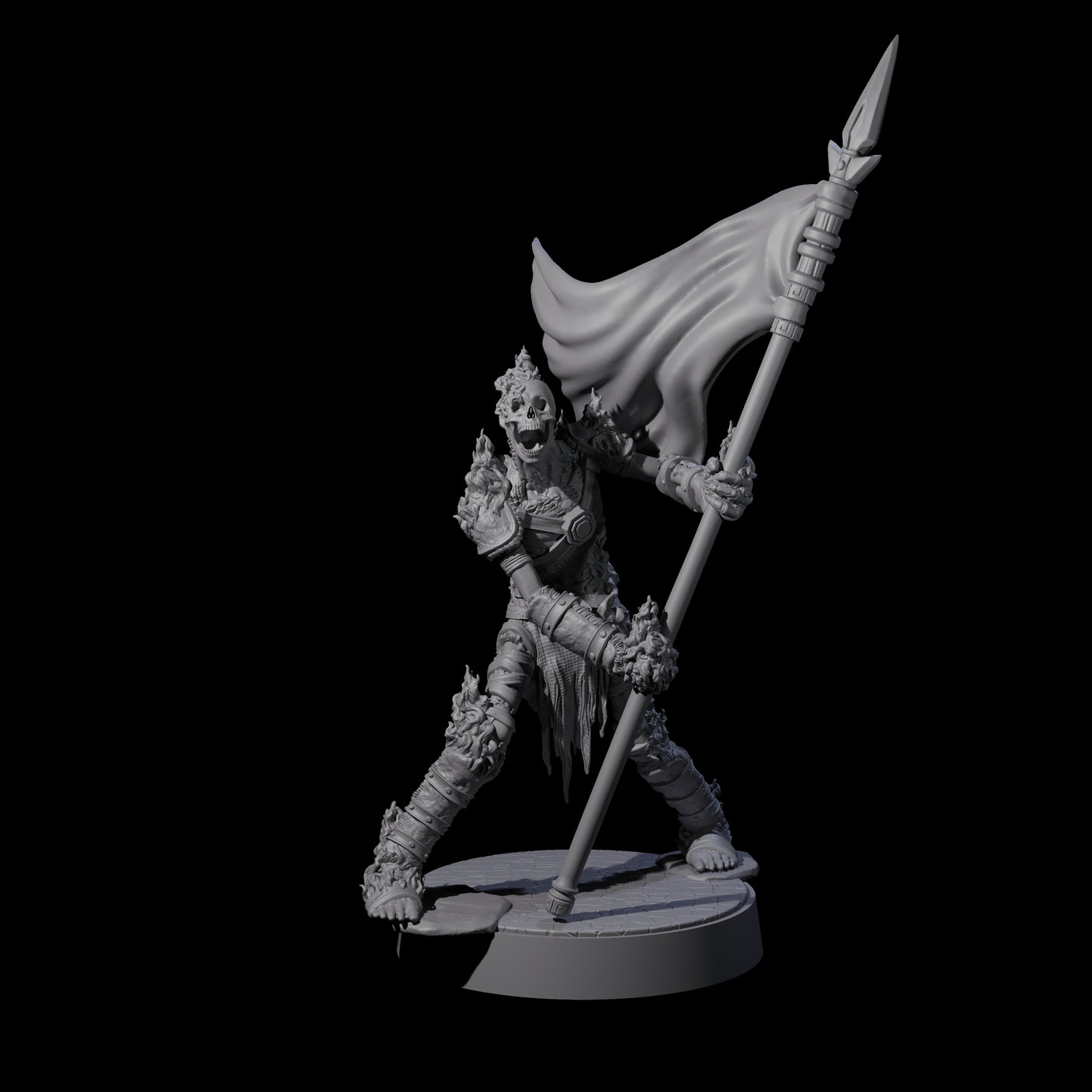Ablaze Skeleton Thrall F Miniature for Dungeons and Dragons, Pathfinder or other TTRPGs