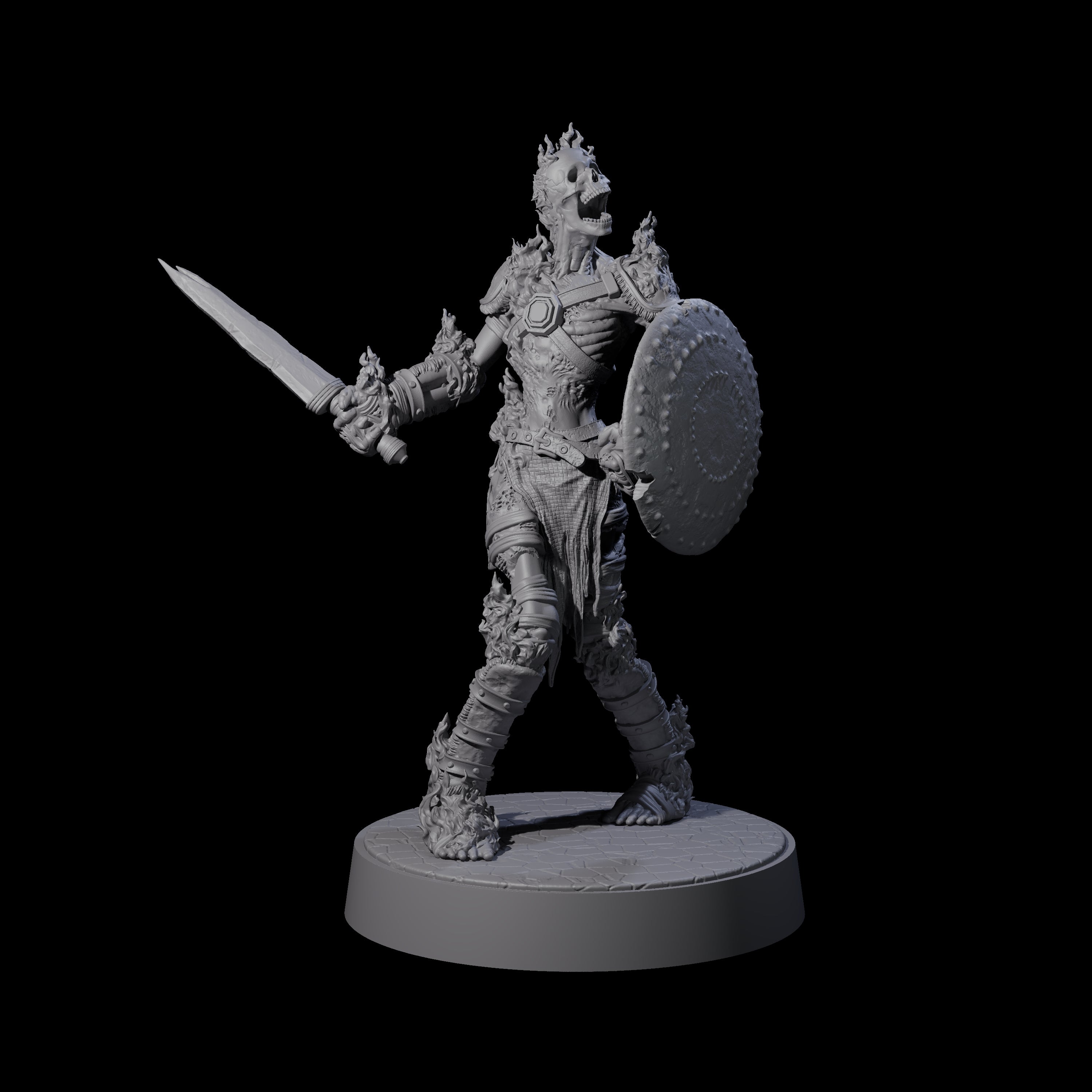 Ablaze Skeleton Thrall G Miniature for Dungeons and Dragons, Pathfinder or other TTRPGs