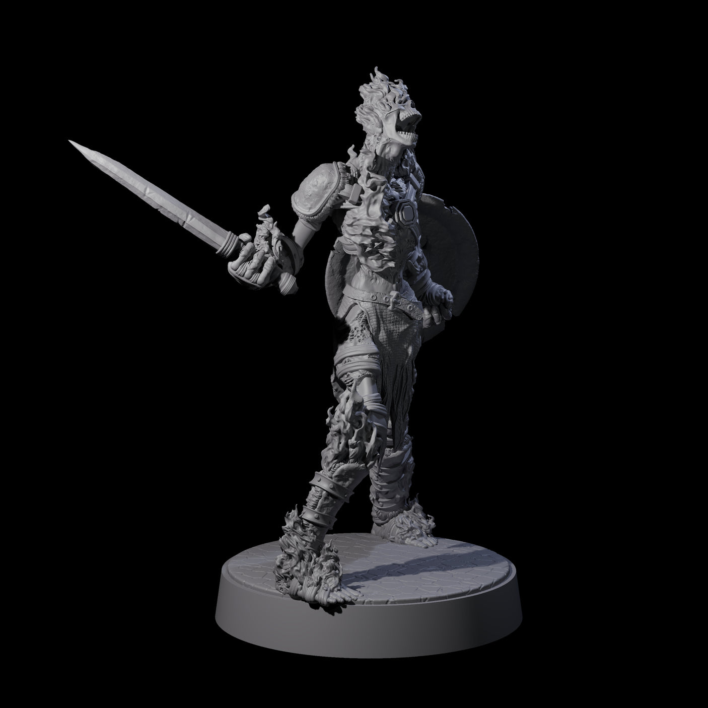 Ablaze Skeleton Thrall H Miniature for Dungeons and Dragons, Pathfinder or other TTRPGs