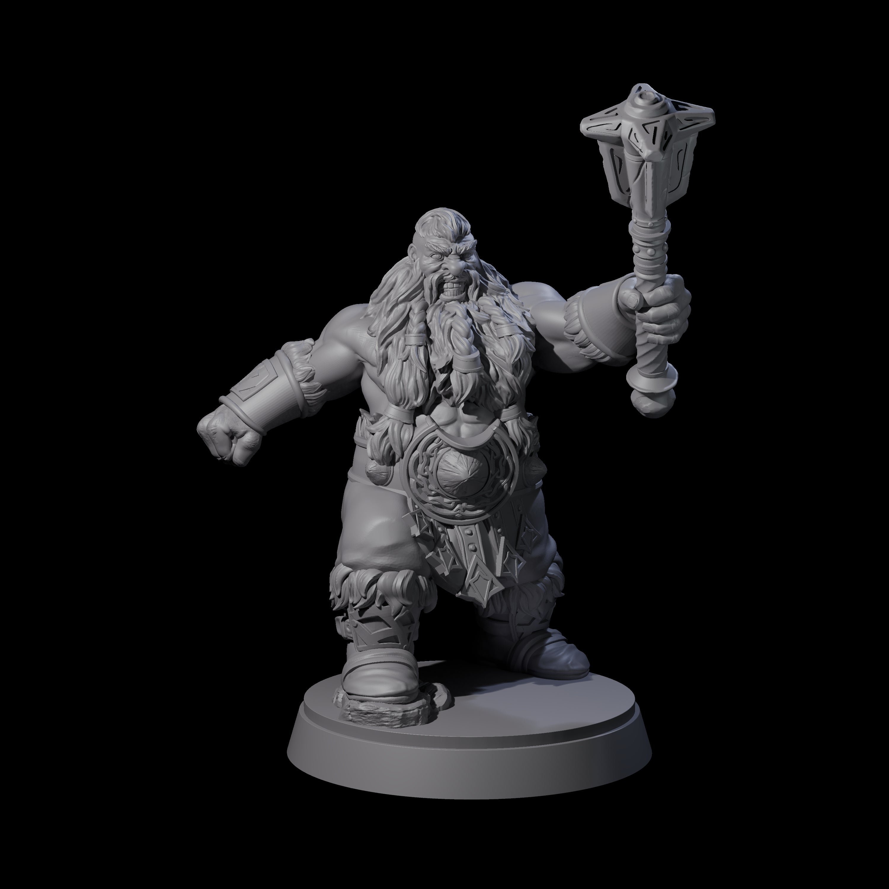Advancing Dwarf Barbarian C Miniature for Dungeons and Dragons, Pathfinder or other TTRPGs