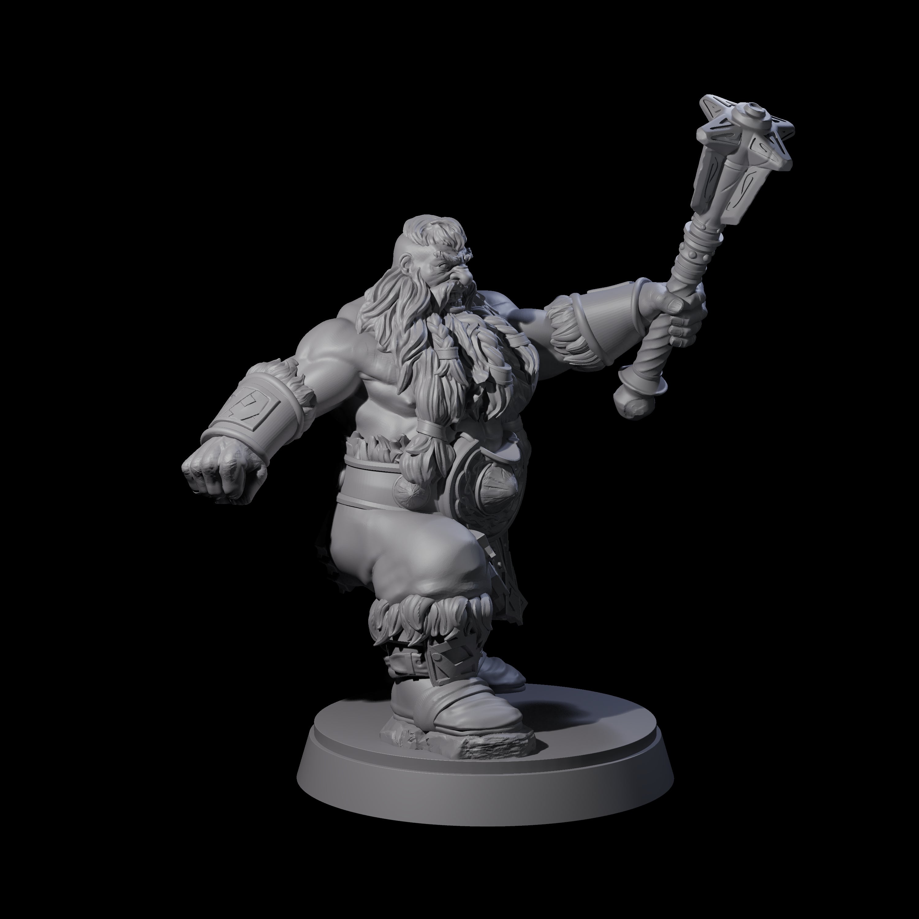 Advancing Dwarf Barbarian C Miniature for Dungeons and Dragons, Pathfinder or other TTRPGs