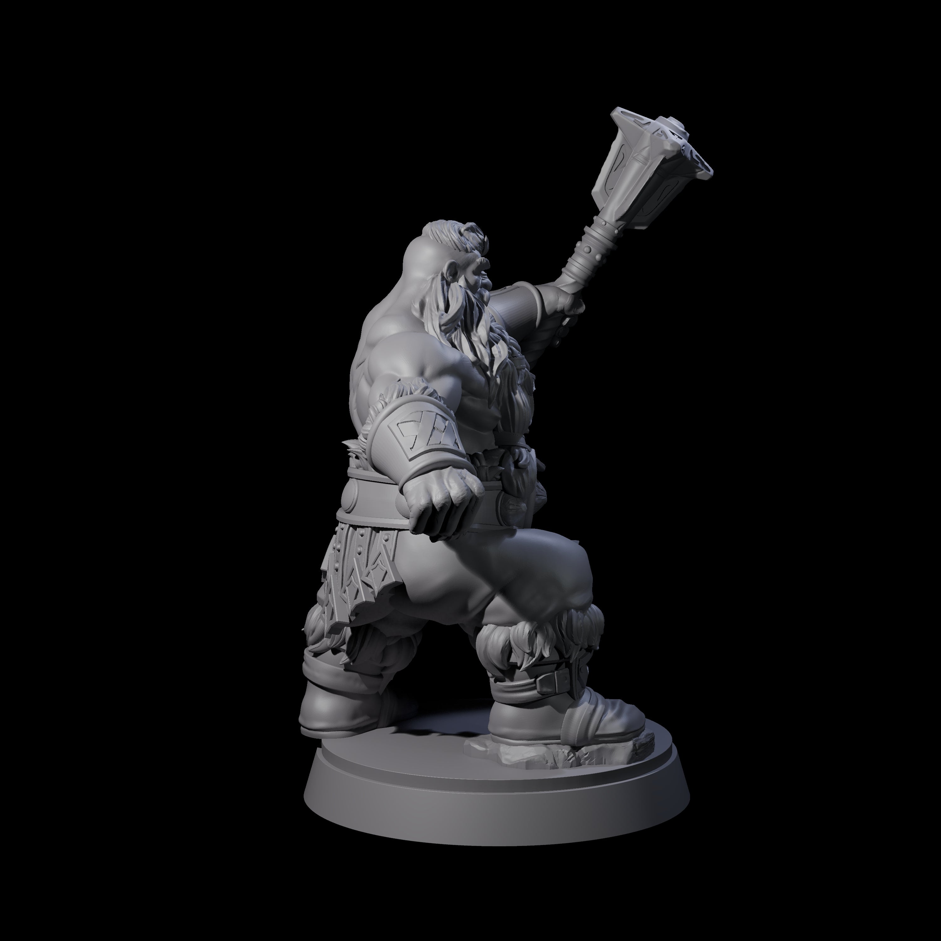 Advancing Dwarf Barbarian C Miniature for Dungeons and Dragons, Pathfinder or other TTRPGs