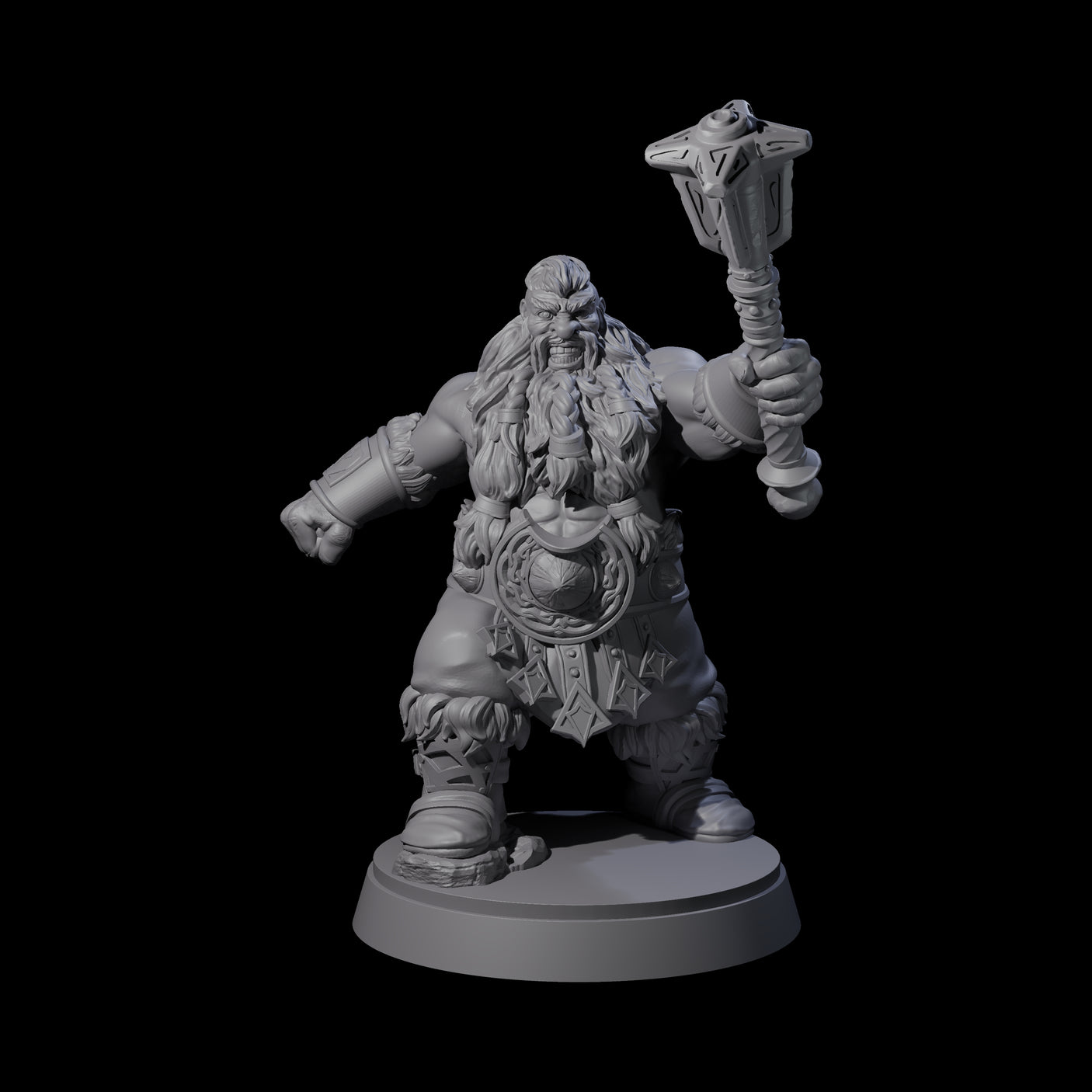 Advancing Dwarf Barbarian C Miniature for Dungeons and Dragons, Pathfinder or other TTRPGs