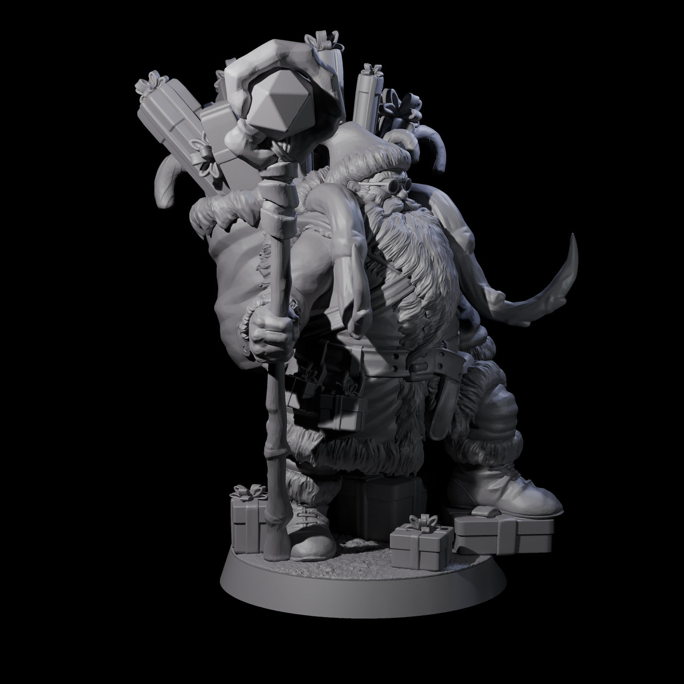 Adventurer Father Christmas Miniature for Dungeons and Dragons, Pathfinder or other TTRPGs