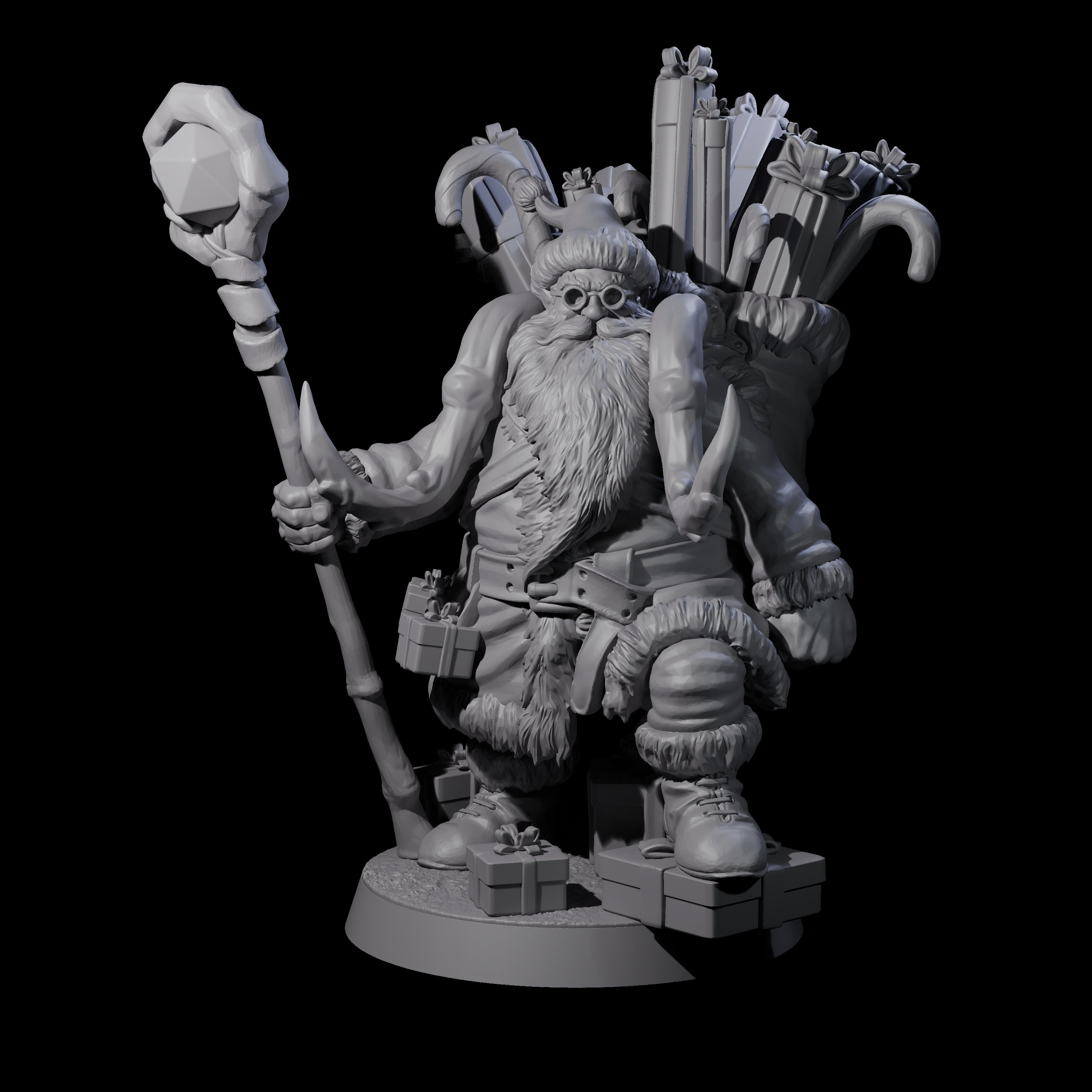 Adventurer Father Christmas Miniature for Dungeons and Dragons, Pathfinder or other TTRPGs
