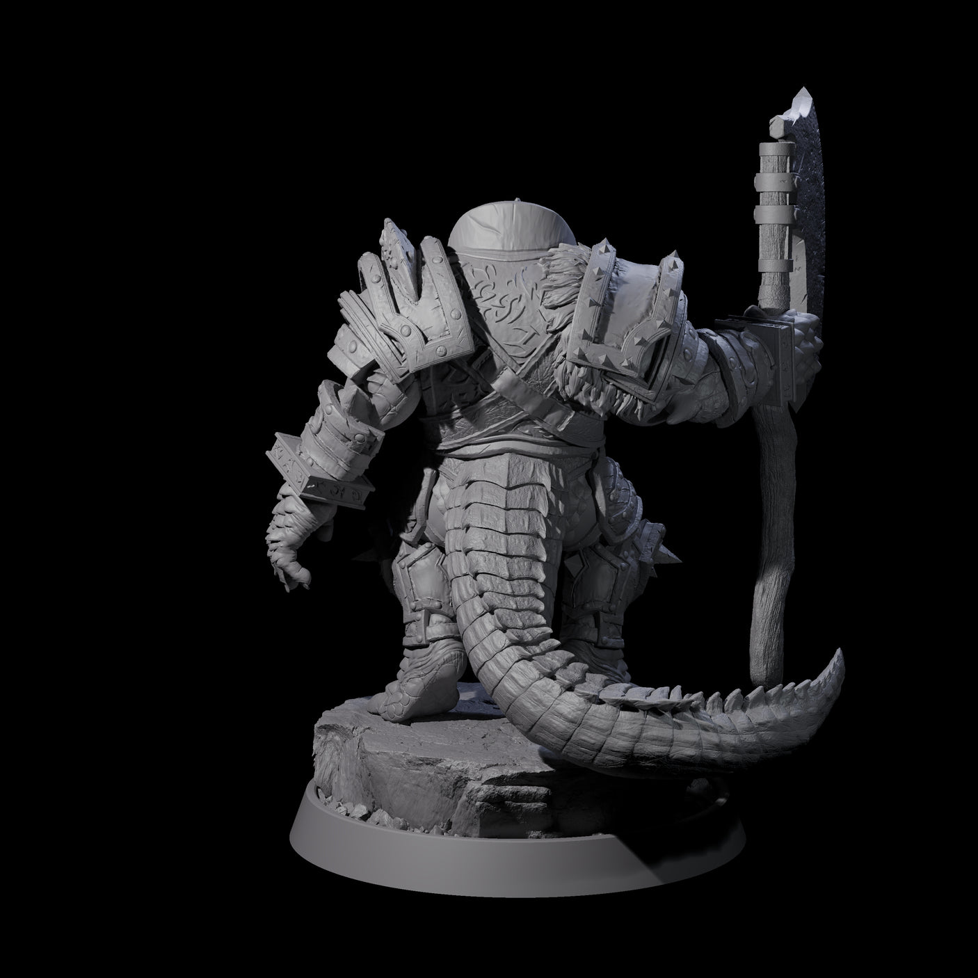 Aggressive Crocodilian Lizardfolk A Miniature for Dungeons and Dragons, Pathfinder or other TTRPGs