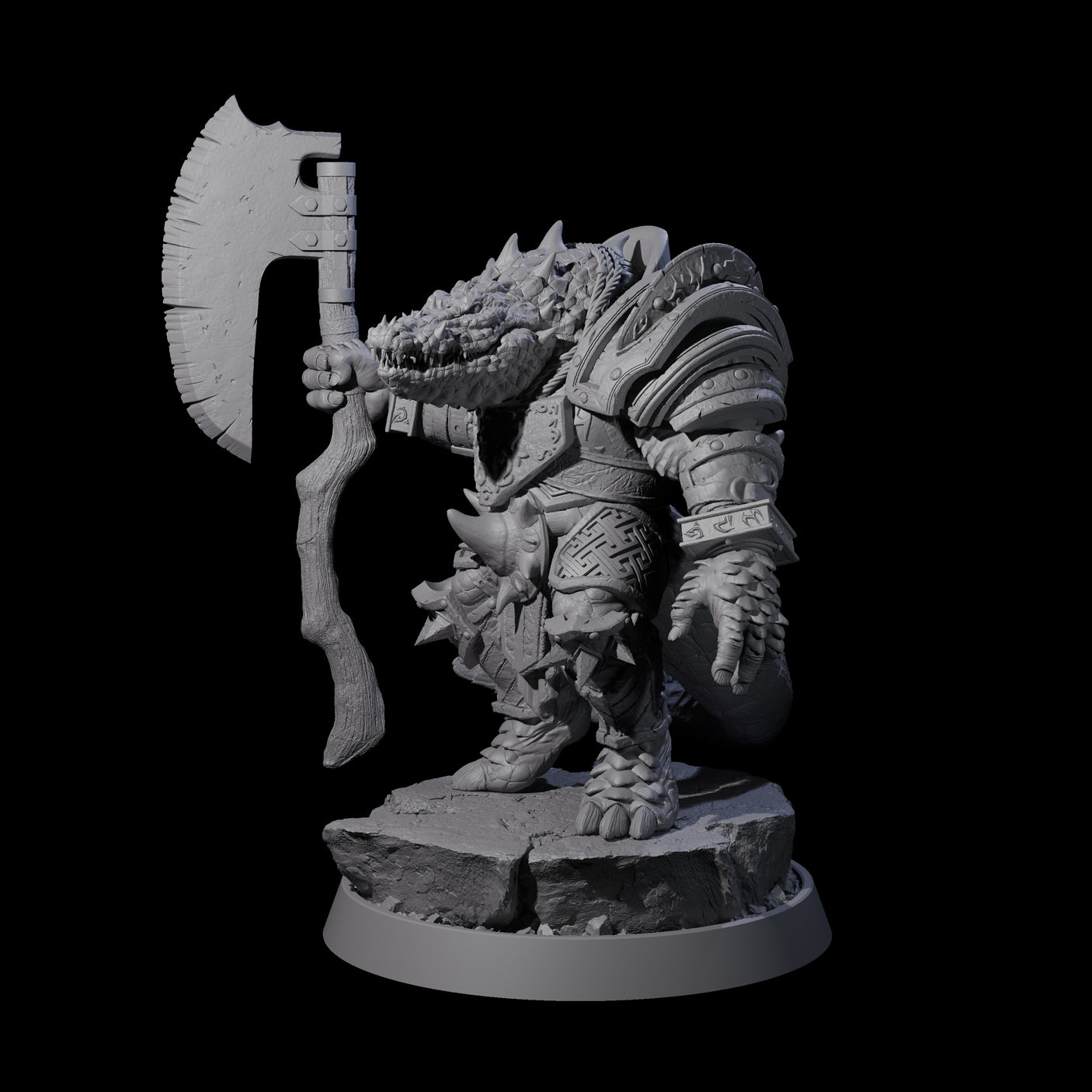 Aggressive Crocodilian Lizardfolk A Miniature for Dungeons and Dragons, Pathfinder or other TTRPGs