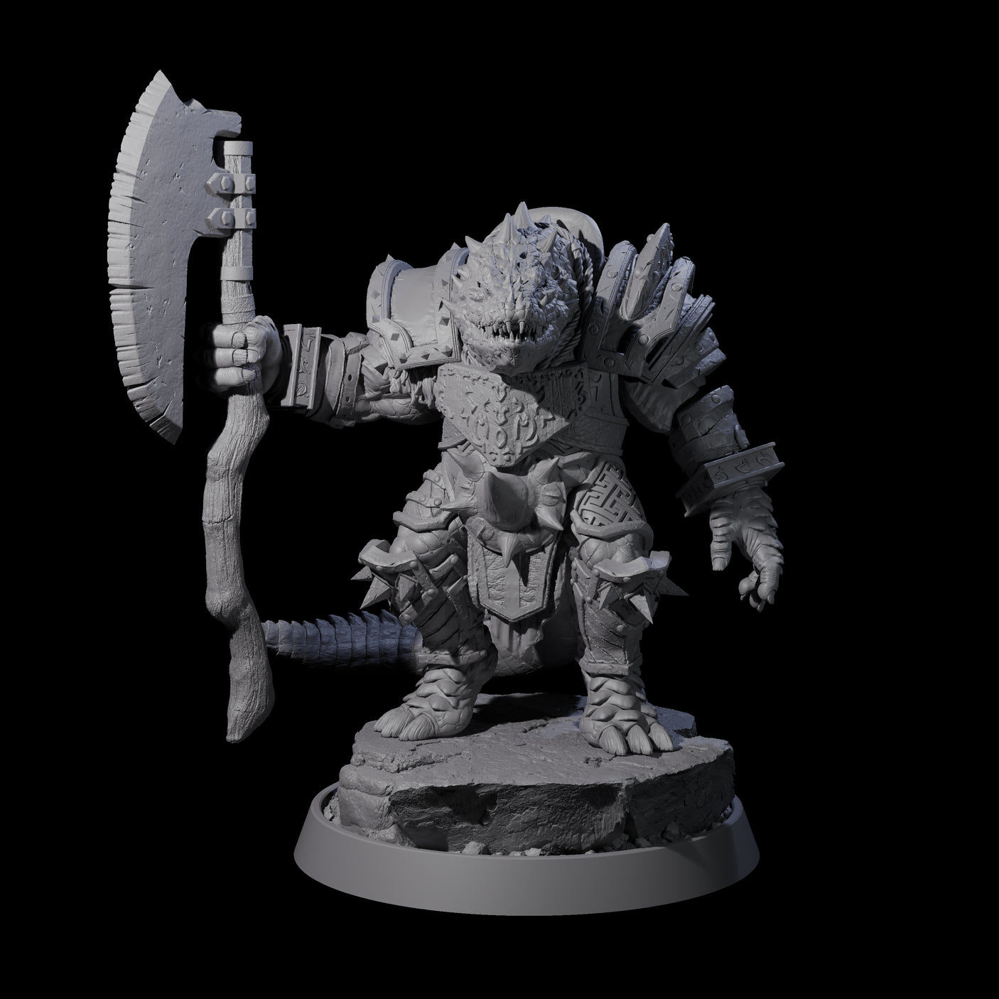 Aggressive Crocodilian Lizardfolk A Miniature for Dungeons and Dragons, Pathfinder or other TTRPGs