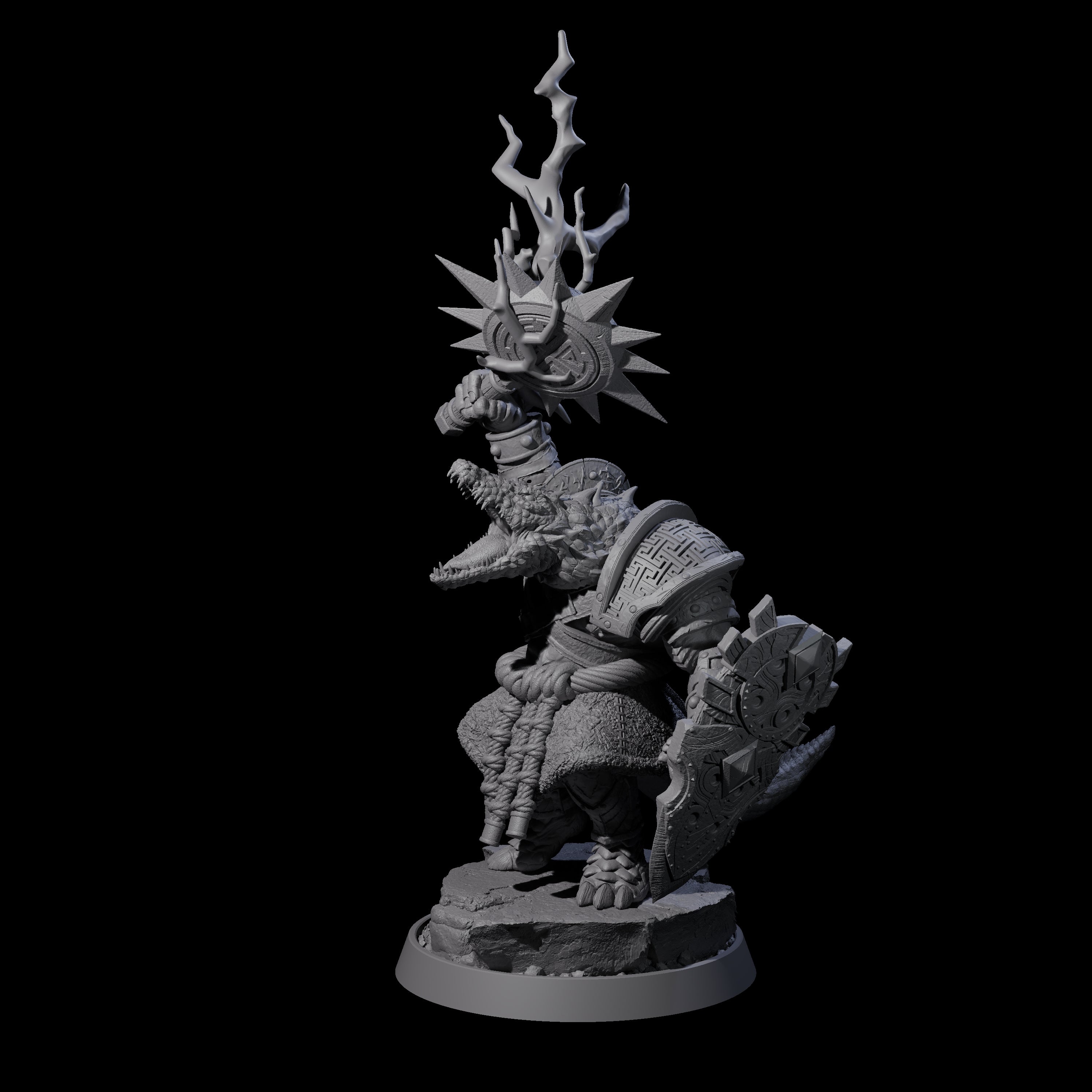 Aggressive Crocodilian Lizardfolk B Miniature for Dungeons and Dragons, Pathfinder or other TTRPGs