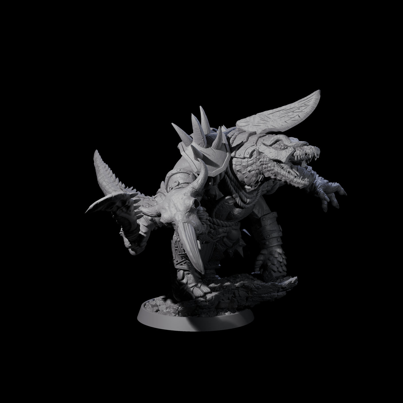 Aggressive Crocodilian Lizardfolk C Miniature for Dungeons and Dragons, Pathfinder or other TTRPGs
