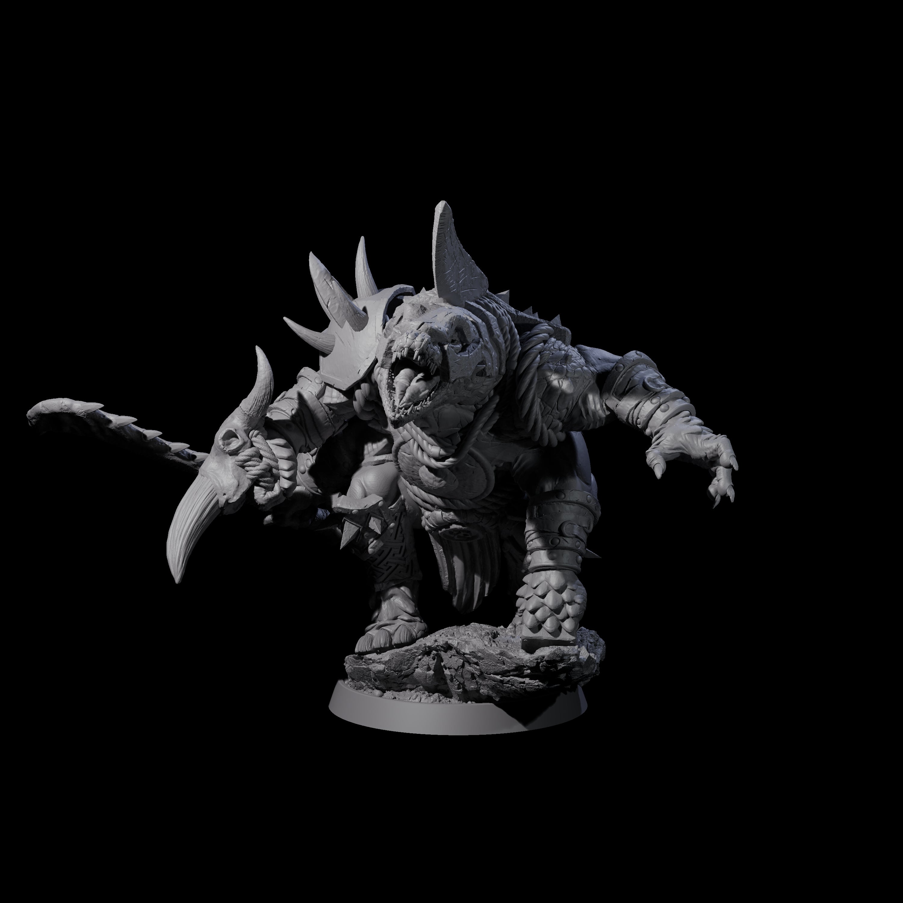 Aggressive Crocodilian Lizardfolk C Miniature for Dungeons and Dragons, Pathfinder or other TTRPGs