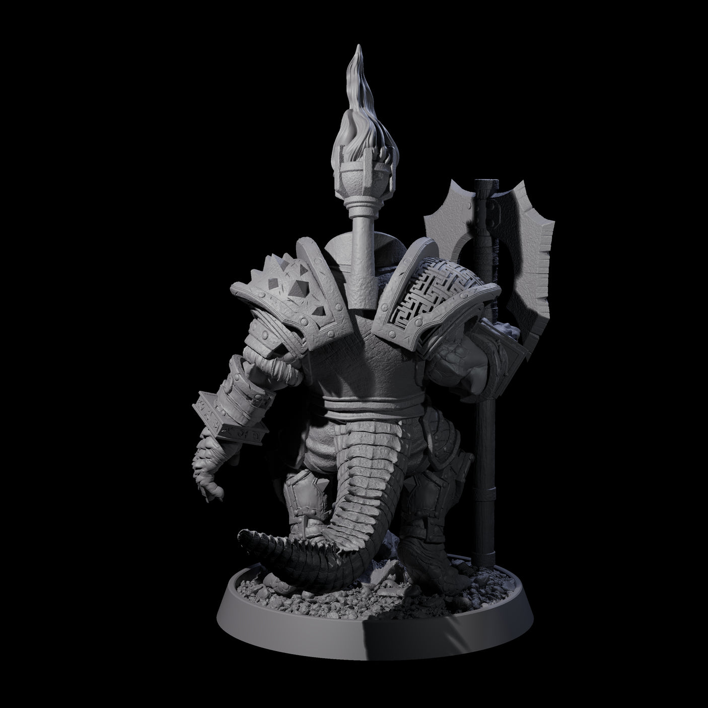 Aggressive Crocodilian Lizardfolk D Miniature for Dungeons and Dragons, Pathfinder or other TTRPGs