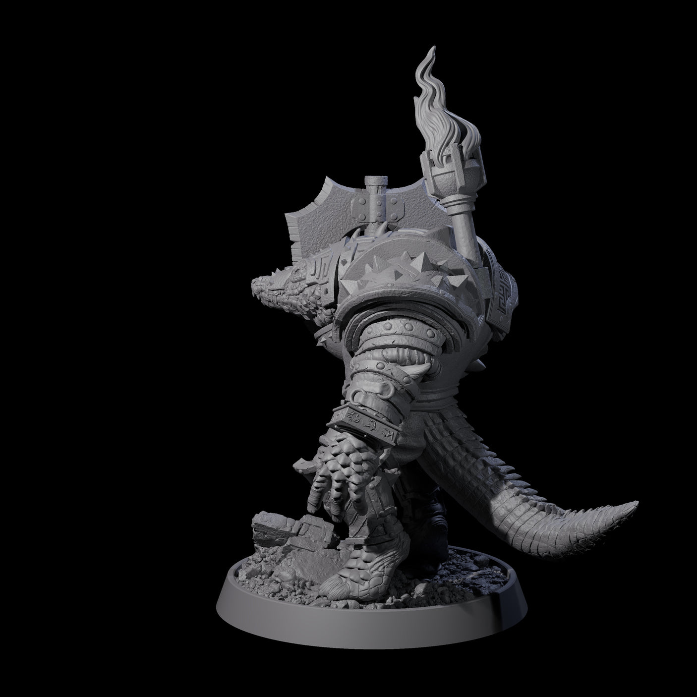 Aggressive Crocodilian Lizardfolk D Miniature for Dungeons and Dragons, Pathfinder or other TTRPGs