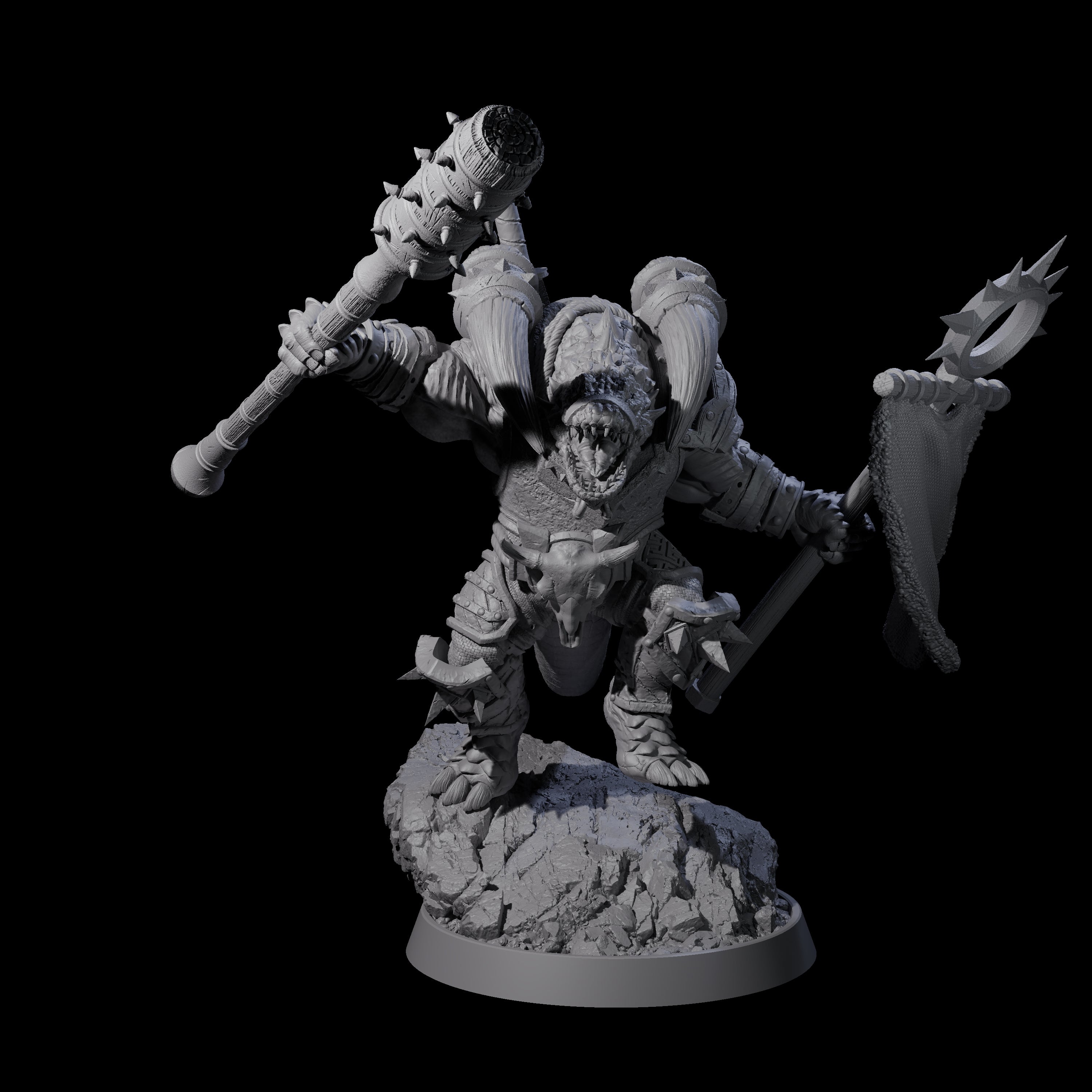 Aggressive Crocodilian Lizardfolk E Miniature for Dungeons and Dragons, Pathfinder or other TTRPGs