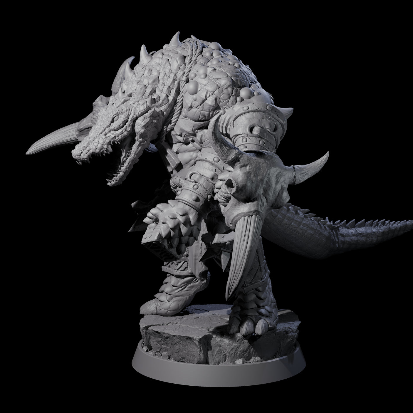 Aggressive Crocodilian Lizardfolk F Miniature for Dungeons and Dragons, Pathfinder or other TTRPGs