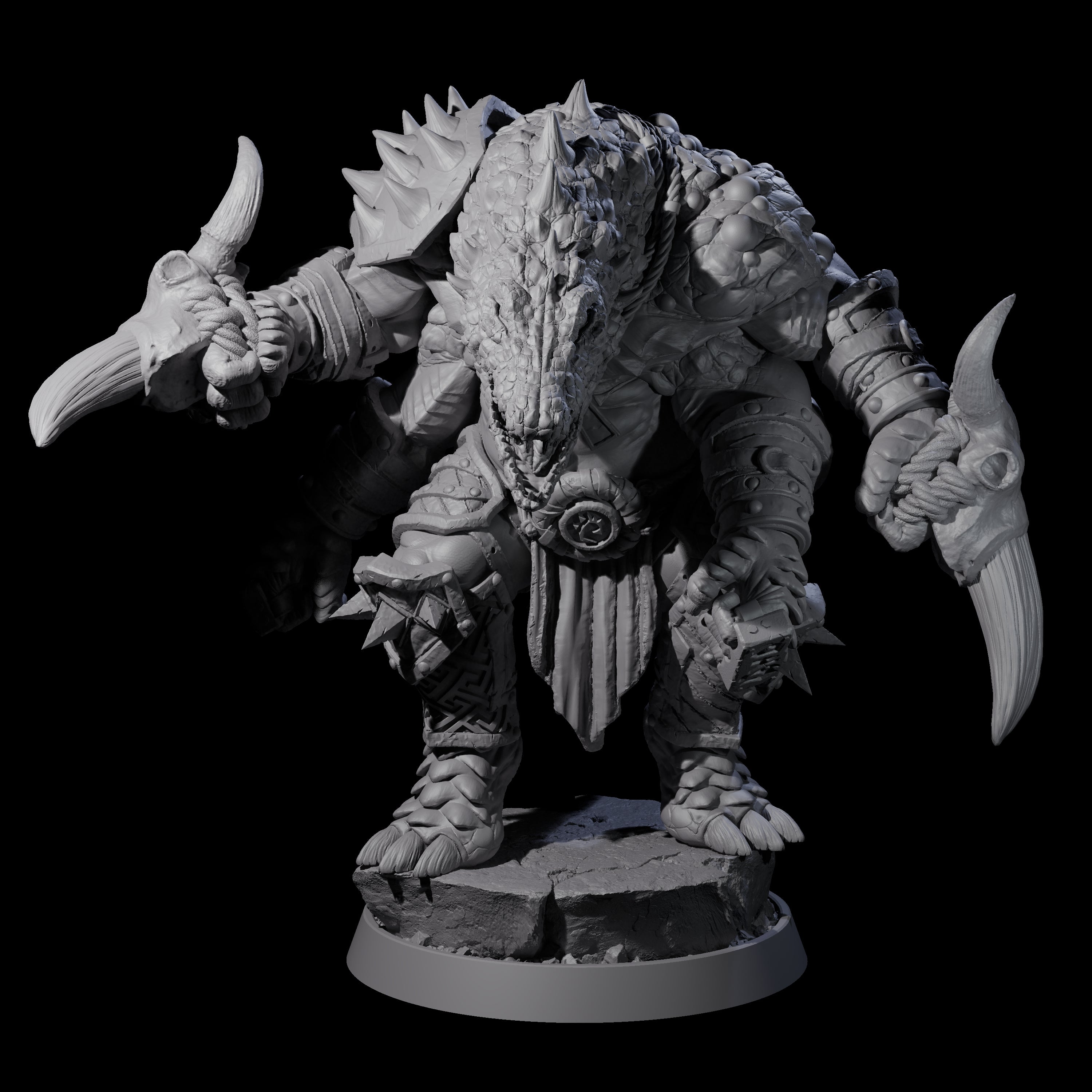 Aggressive Crocodilian Lizardfolk F Miniature for Dungeons and Dragons, Pathfinder or other TTRPGs