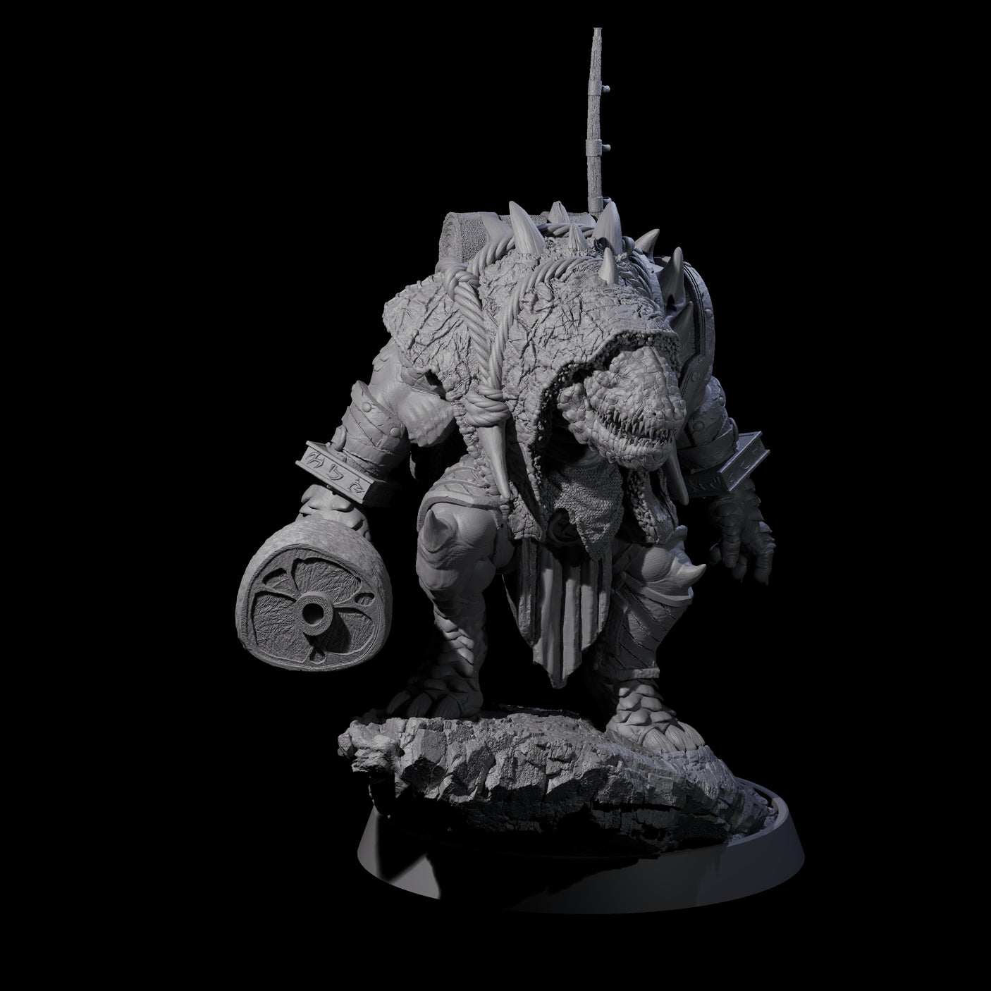 Aggressive Crocodilian Lizardfolk G Miniature for Dungeons and Dragons, Pathfinder or other TTRPGs