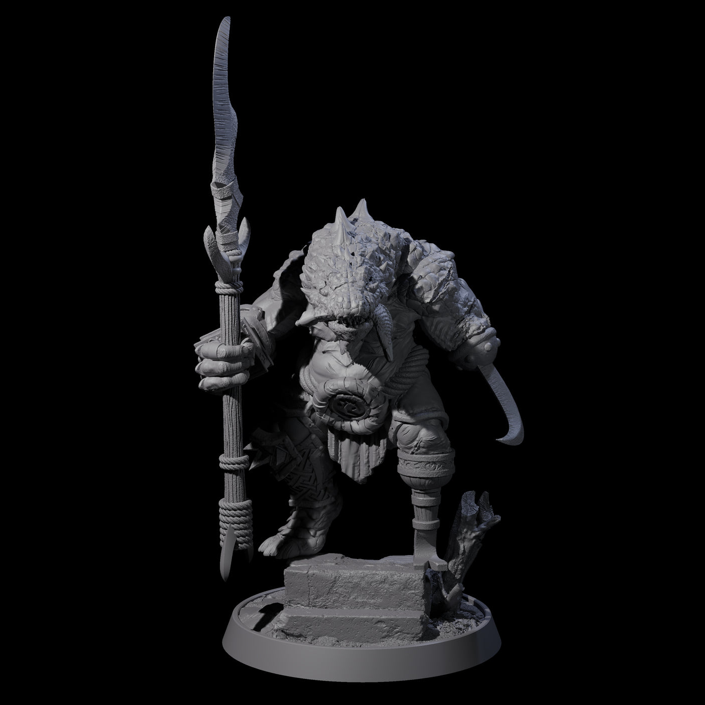Aggressive Crocodilian Lizardfolk H Miniature for Dungeons and Dragons, Pathfinder or other TTRPGs