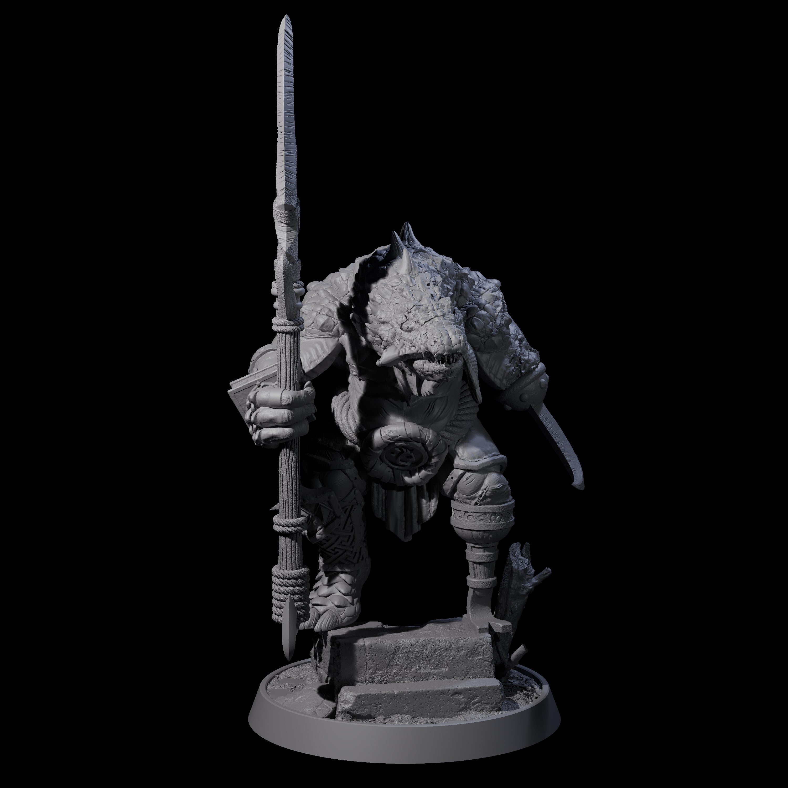 Aggressive Crocodilian Lizardfolk H Miniature for Dungeons and Dragons, Pathfinder or other TTRPGs