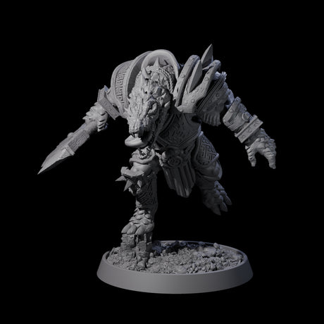 Aggressive Crocodilian Lizardfolk I Miniature for Dungeons and Dragons, Pathfinder or other TTRPGs