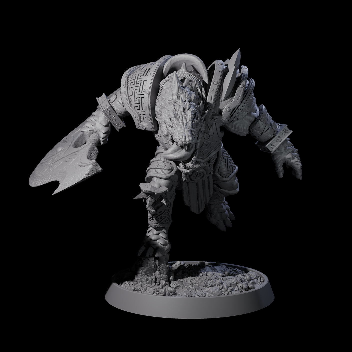 Aggressive Crocodilian Lizardfolk I Miniature for Dungeons and Dragons, Pathfinder or other TTRPGs