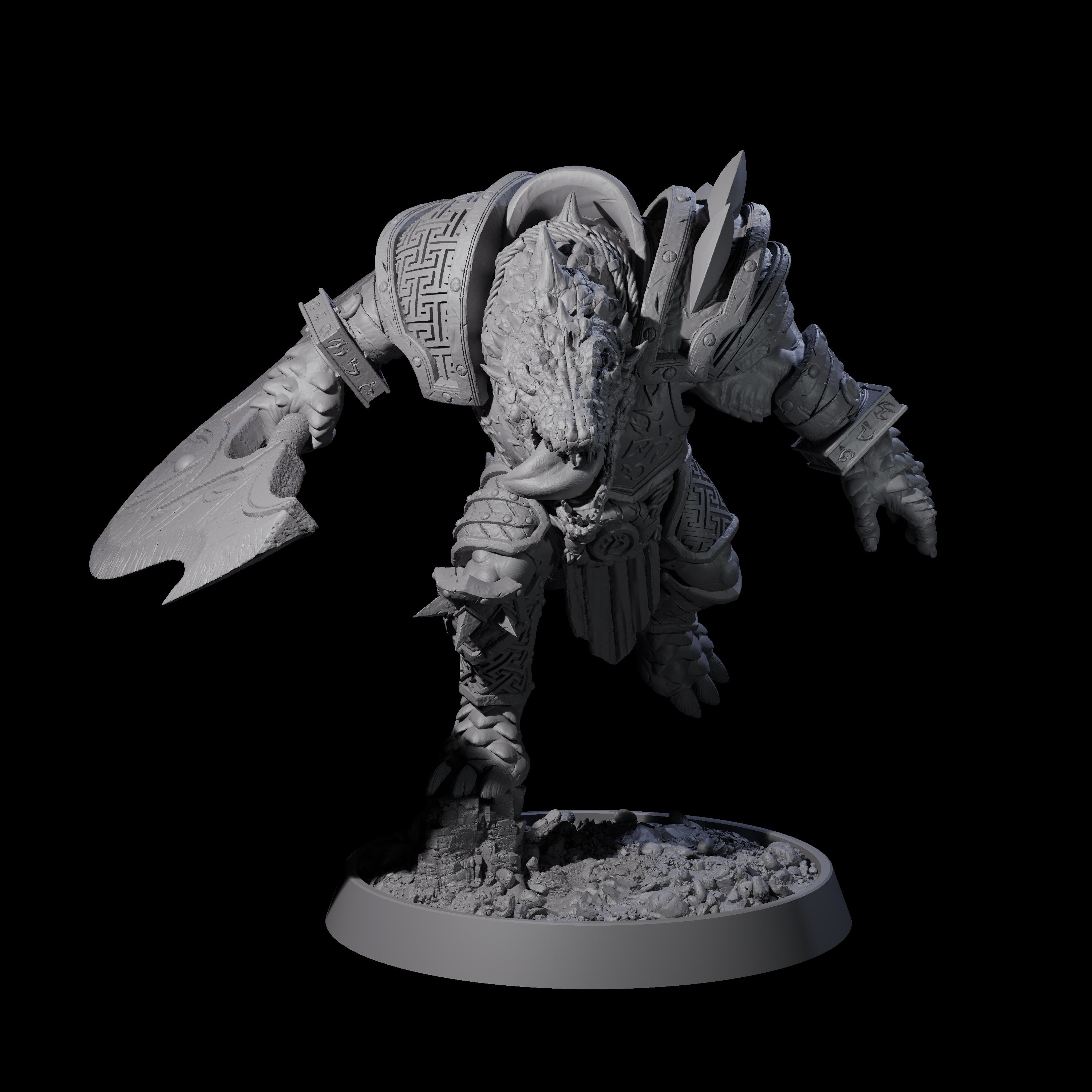 Aggressive Crocodilian Lizardfolk I Miniature for Dungeons and Dragons, Pathfinder or other TTRPGs