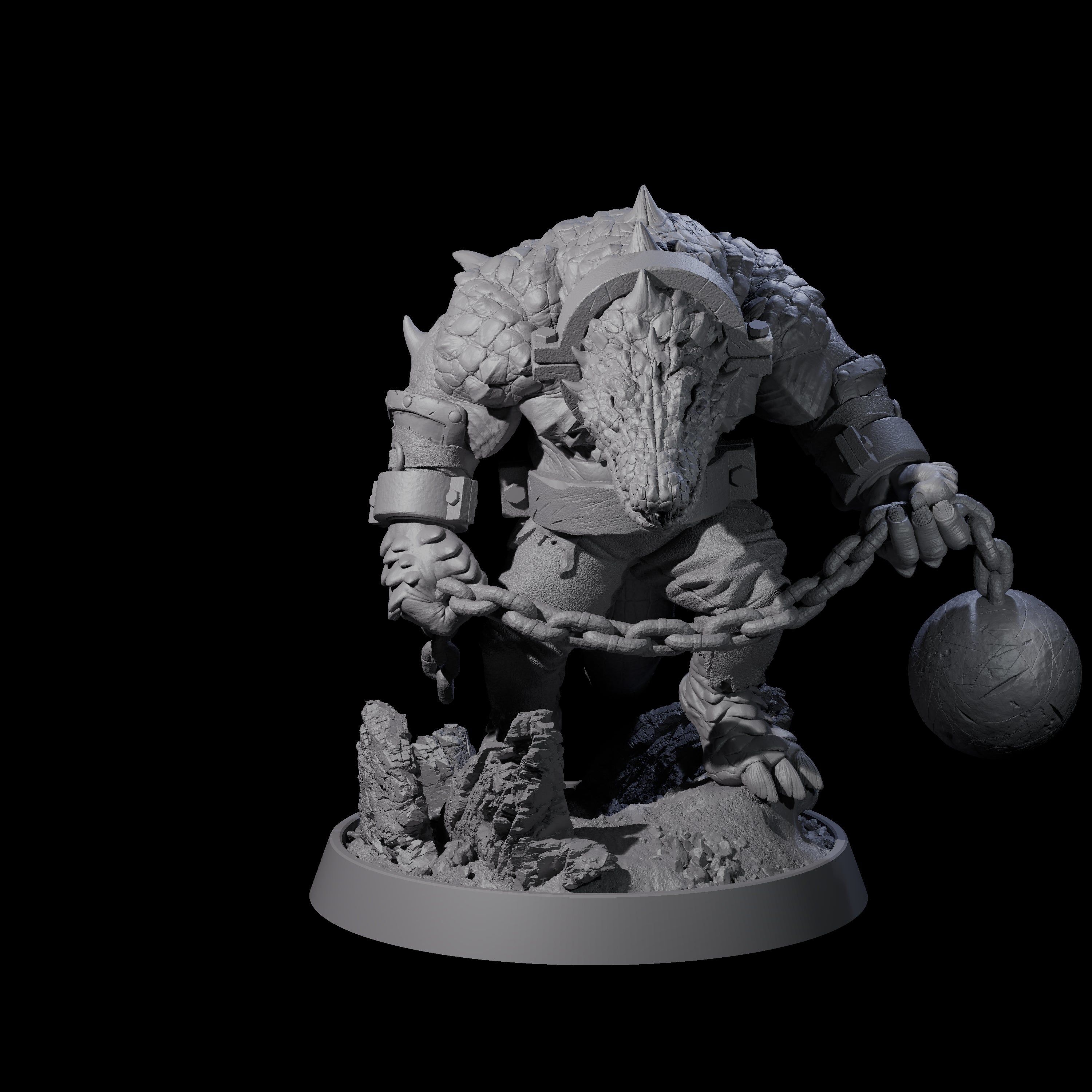 Aggressive Crocodilian Lizardfolk K Miniature for Dungeons and Dragons, Pathfinder or other TTRPGs