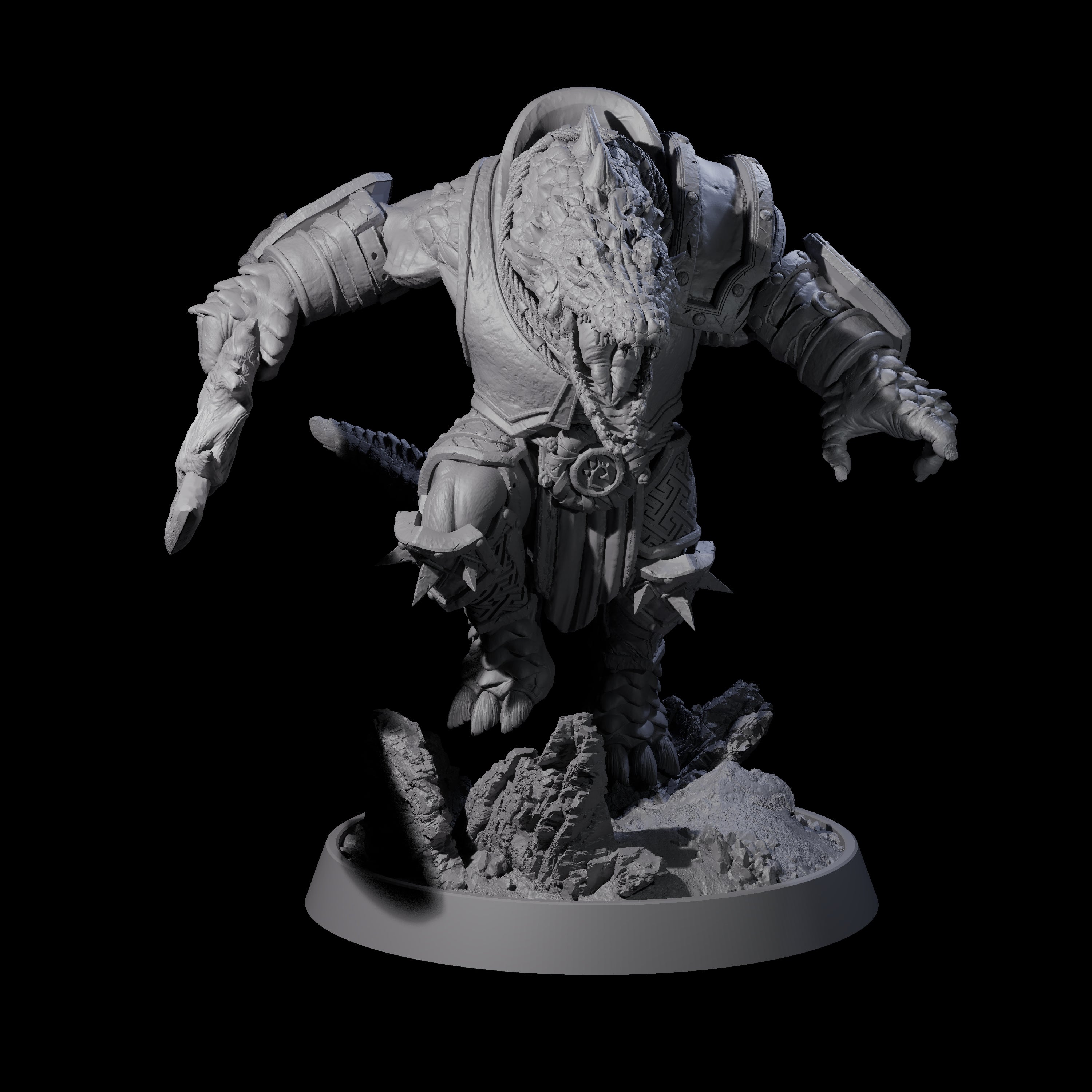 Aggressive Crocodilian Lizardfolk L Miniature for Dungeons and Dragons, Pathfinder or other TTRPGs