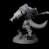 Aggressive Crocodilian Lizardfolk L Miniature for Dungeons and Dragons, Pathfinder or other TTRPGs