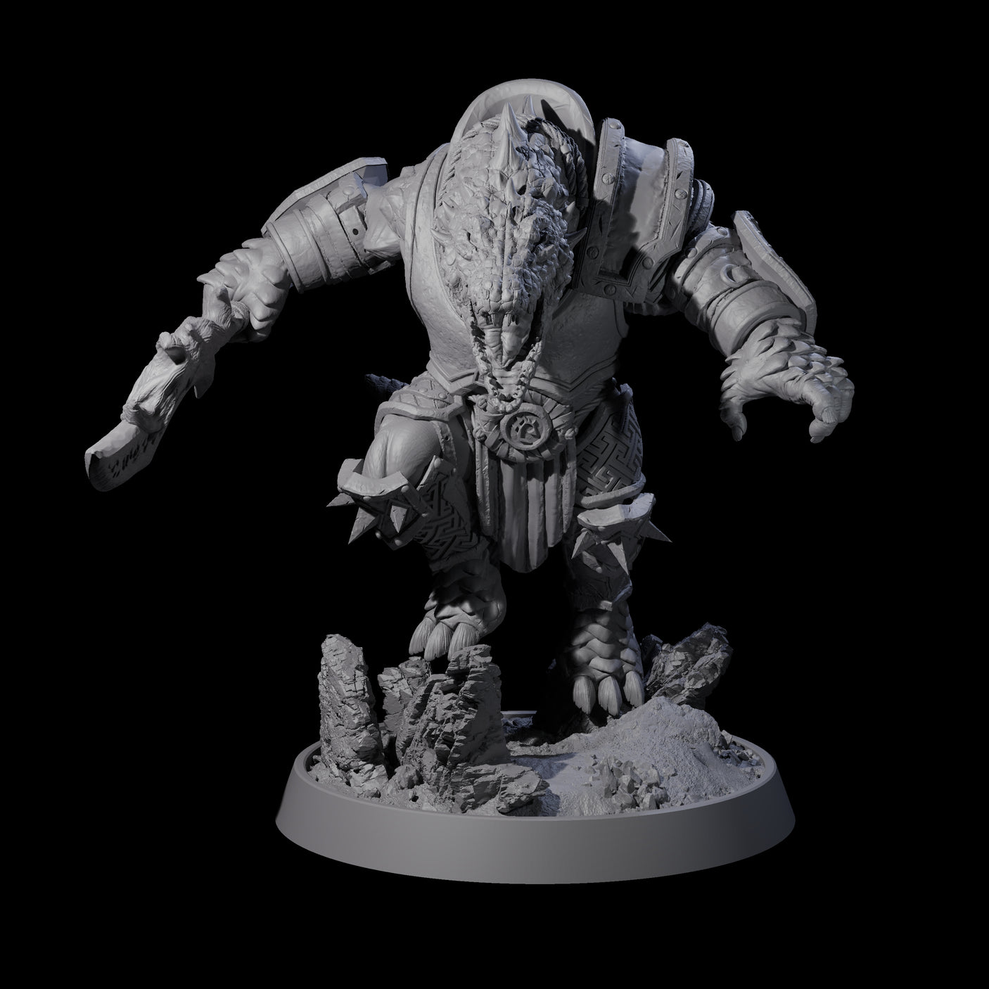 Aggressive Crocodilian Lizardfolk L Miniature for Dungeons and Dragons, Pathfinder or other TTRPGs