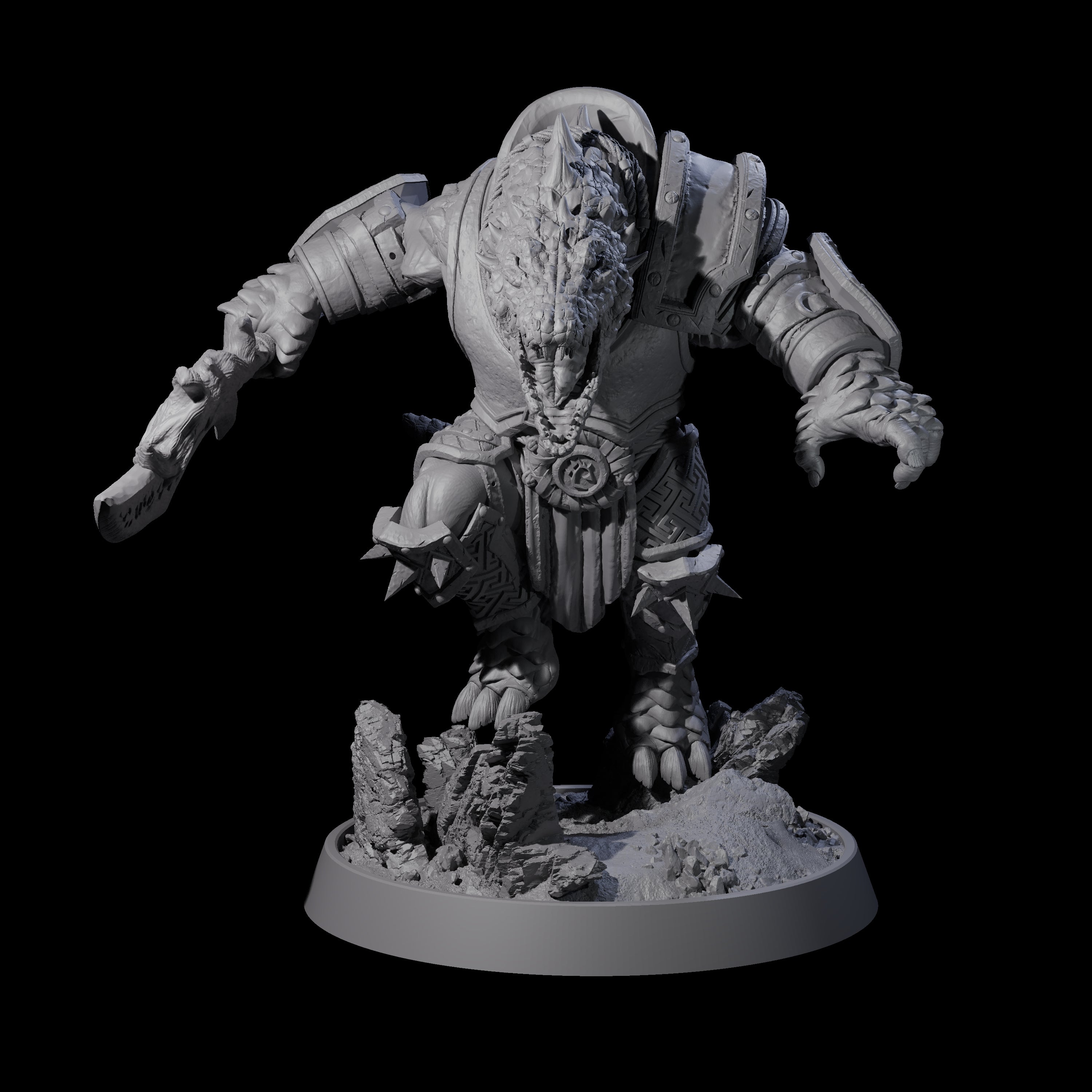 Aggressive Crocodilian Lizardfolk L Miniature for Dungeons and Dragons, Pathfinder or other TTRPGs